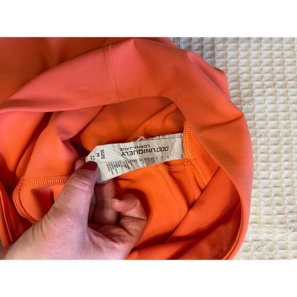 Lorna Jane Coral/Orange High Waisted 4 Way Stretch Athletic Biker Shorts Medium - Picture 7 of 11